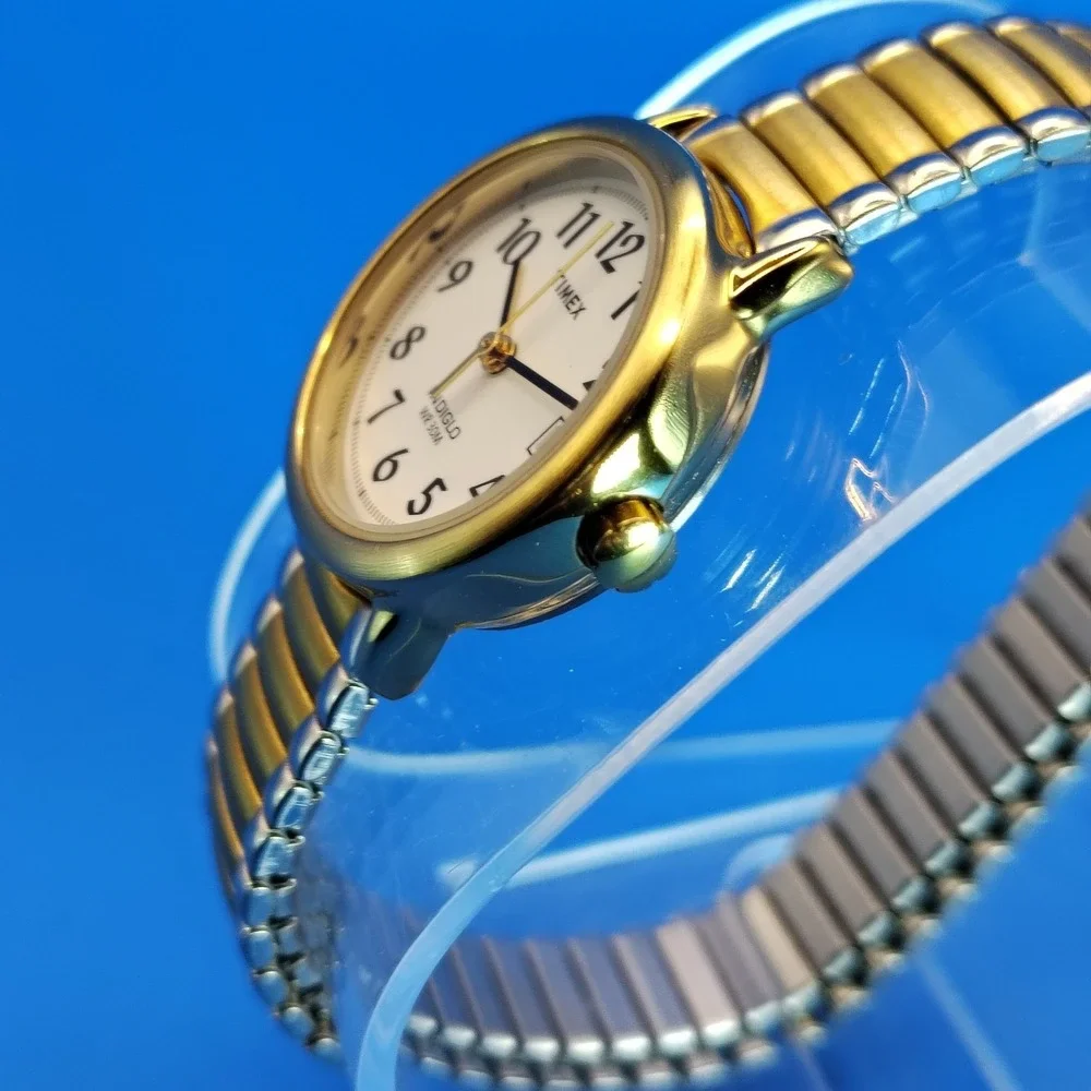 Vintage 2005 Timex Indiglo Easy Reader‎ Date Two Tone Women's Quartz Watch